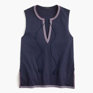 J crew Tank top with Embroidered Trim
